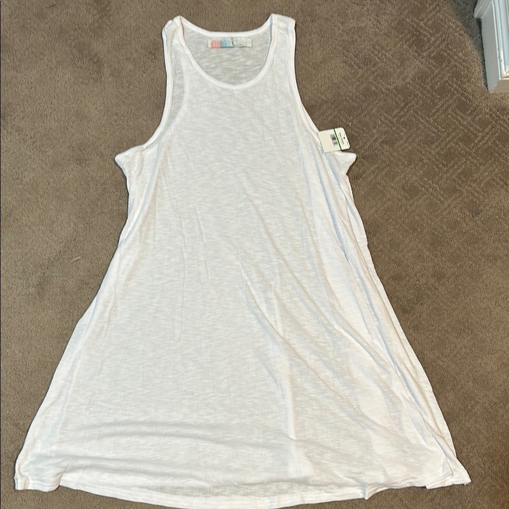 White Sleeveless Women's Tank Dress Free People